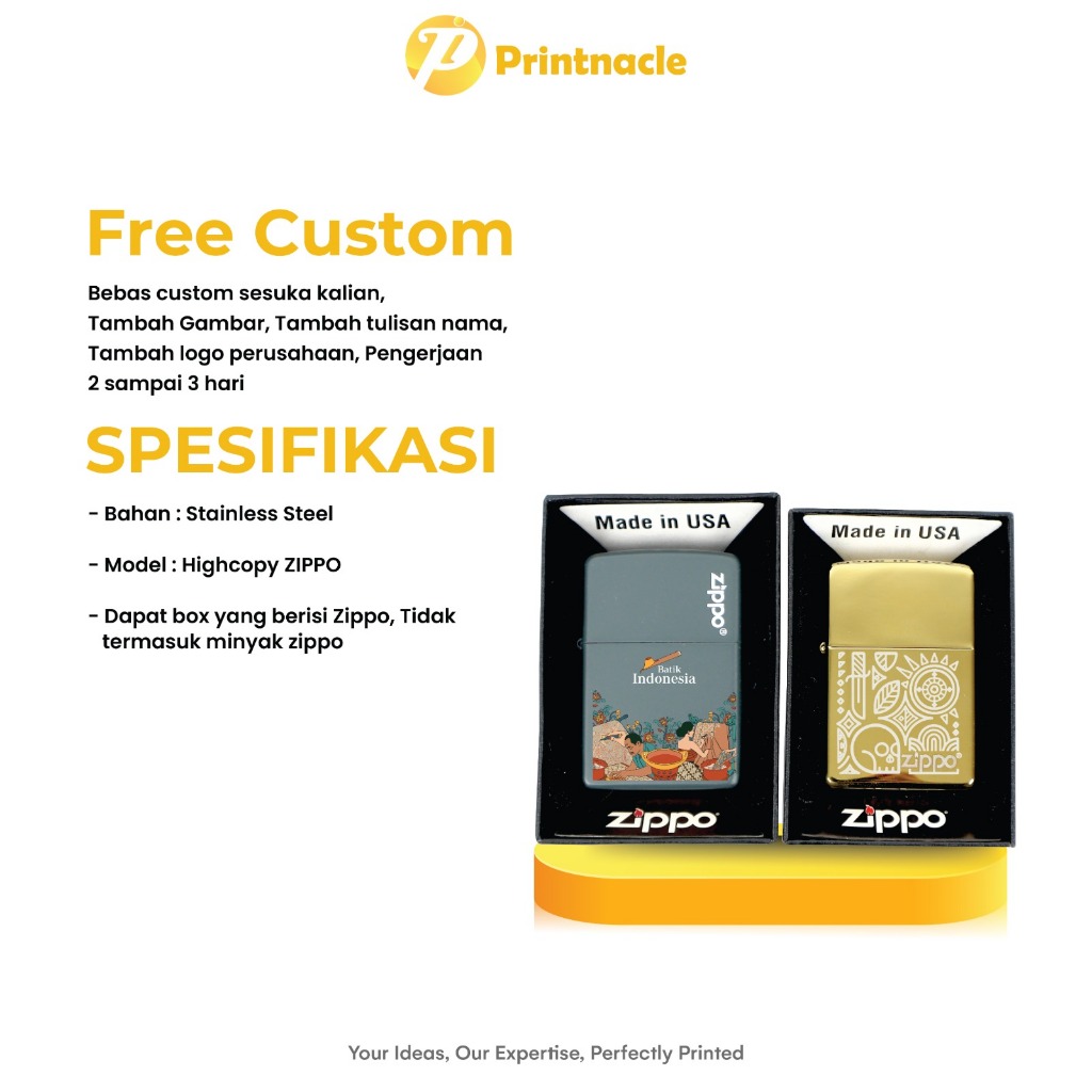 Jual Zippo Premium Custom Print UV Cetak Full Warna Gradasi Design ...