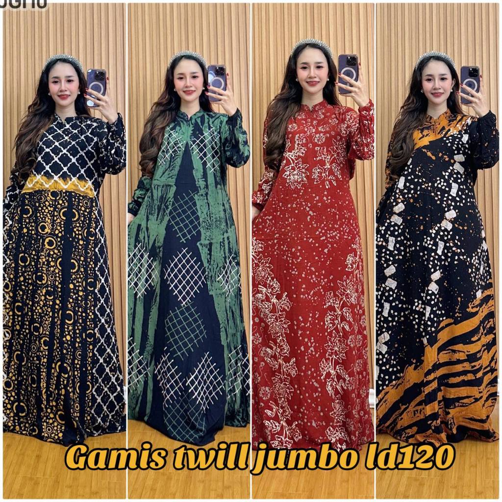 Jual Gamis Twill Ori Malaman Ld Gamis Jumbo Motif Abstrak Shopee