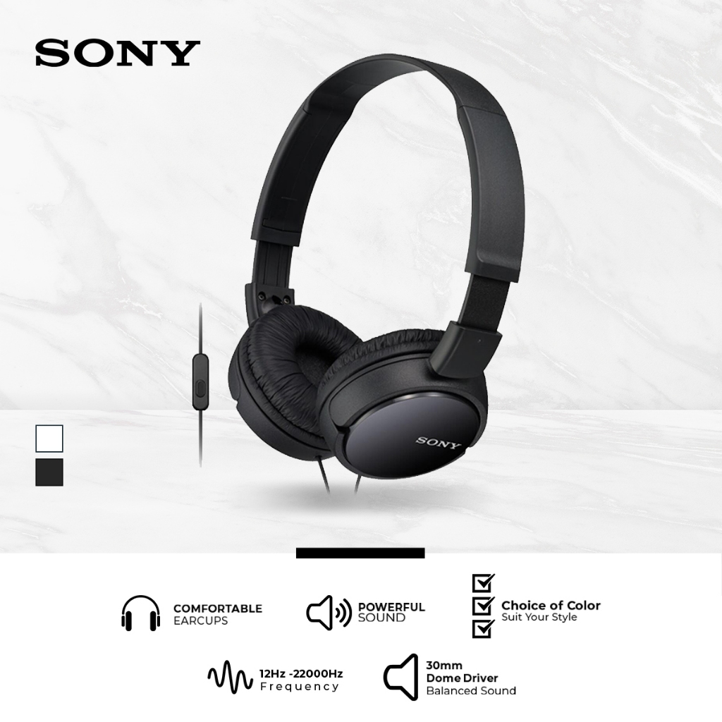 Jual Headphone Sony Mdr Zx110ap Headset Mass Model Overbands With Microphone Black Sony 7782