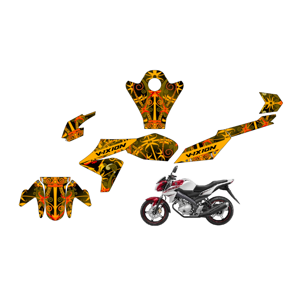 Jual Decal Sticker Yamaha Nvl Dayak Fullbody [k1 Vers 1] Dekal Stiker Yamaha Vixion Lightning