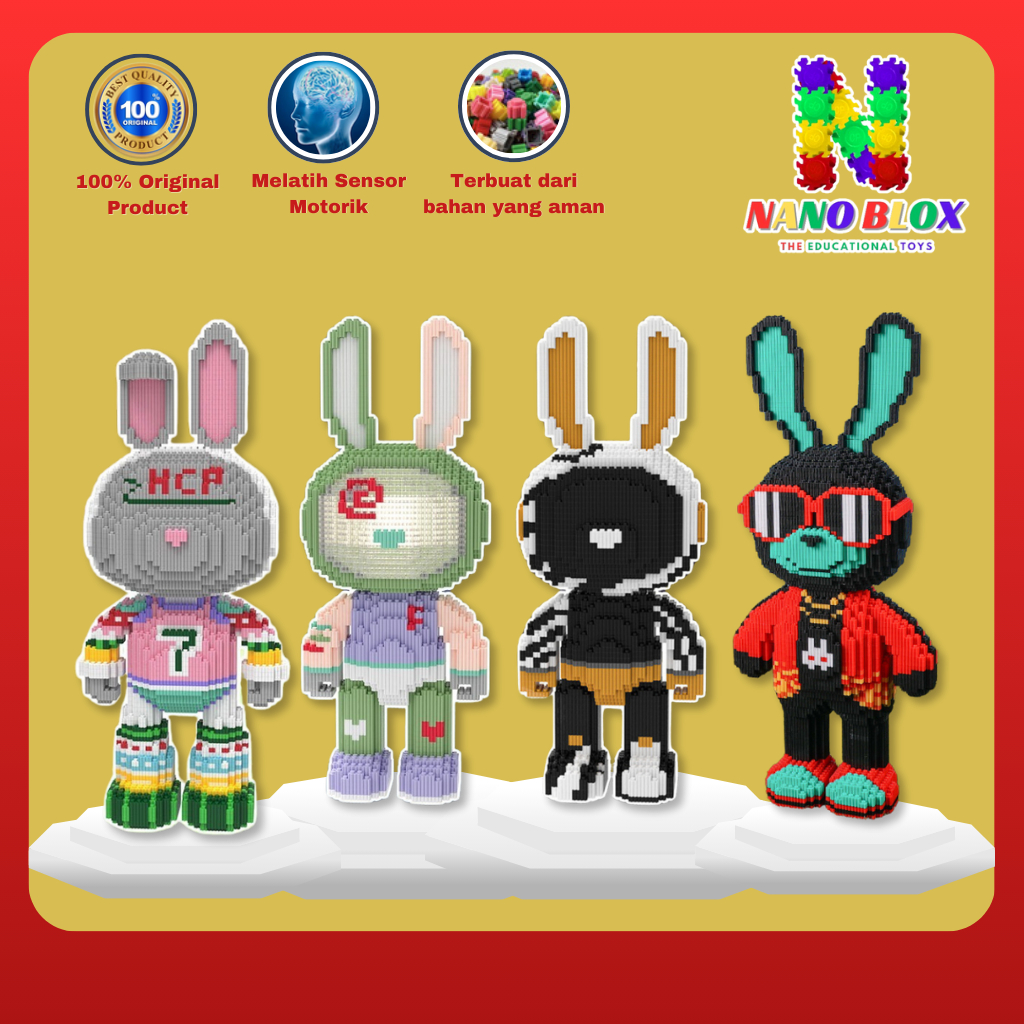 Jual Mainan Nano Blocks Moon Rabbit 3D Model, Mainan Blok Susun ...