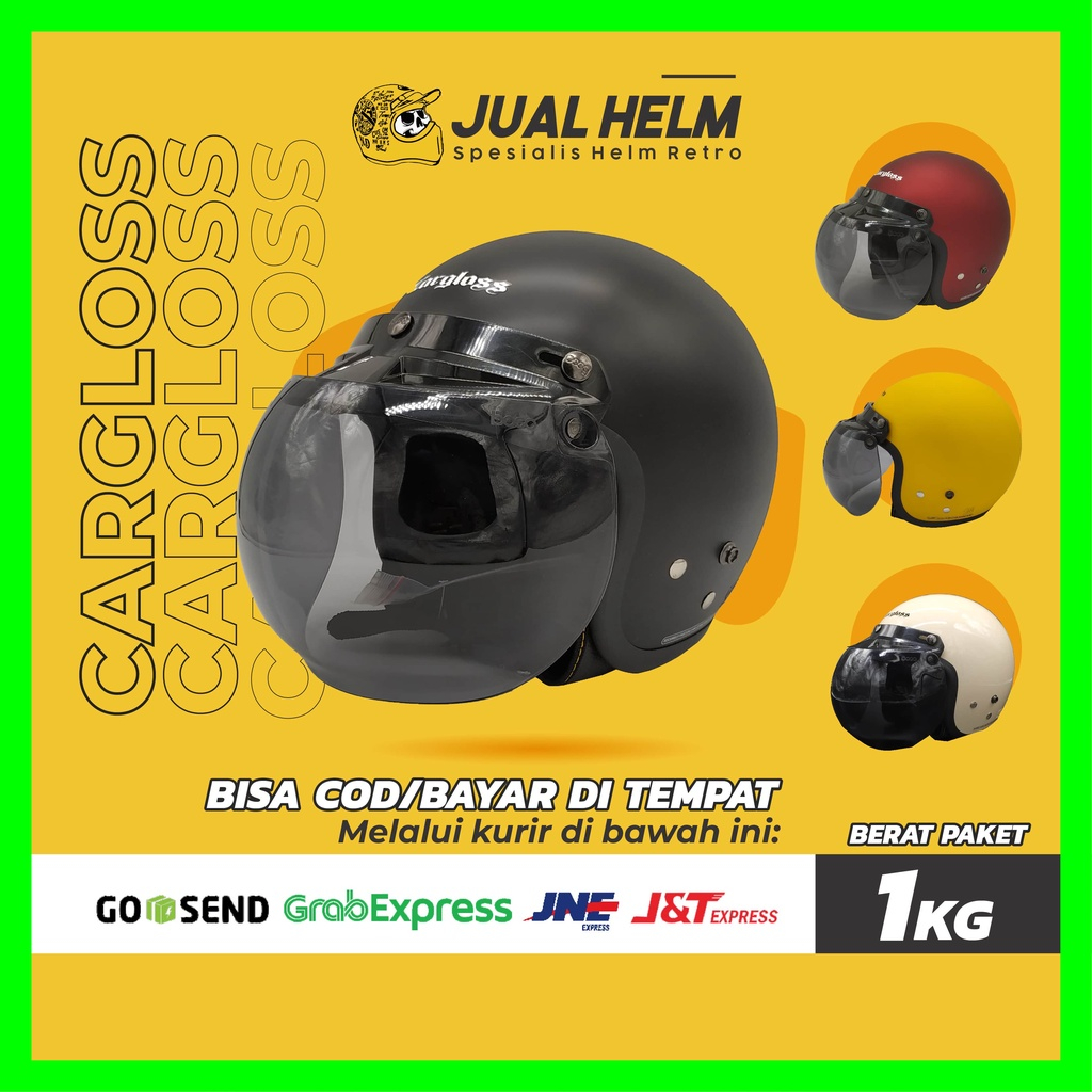 Jual Helm Cargloss Retro CFM Kaca Bogo Original Helm Retro Half Face Jual Helm Shopee