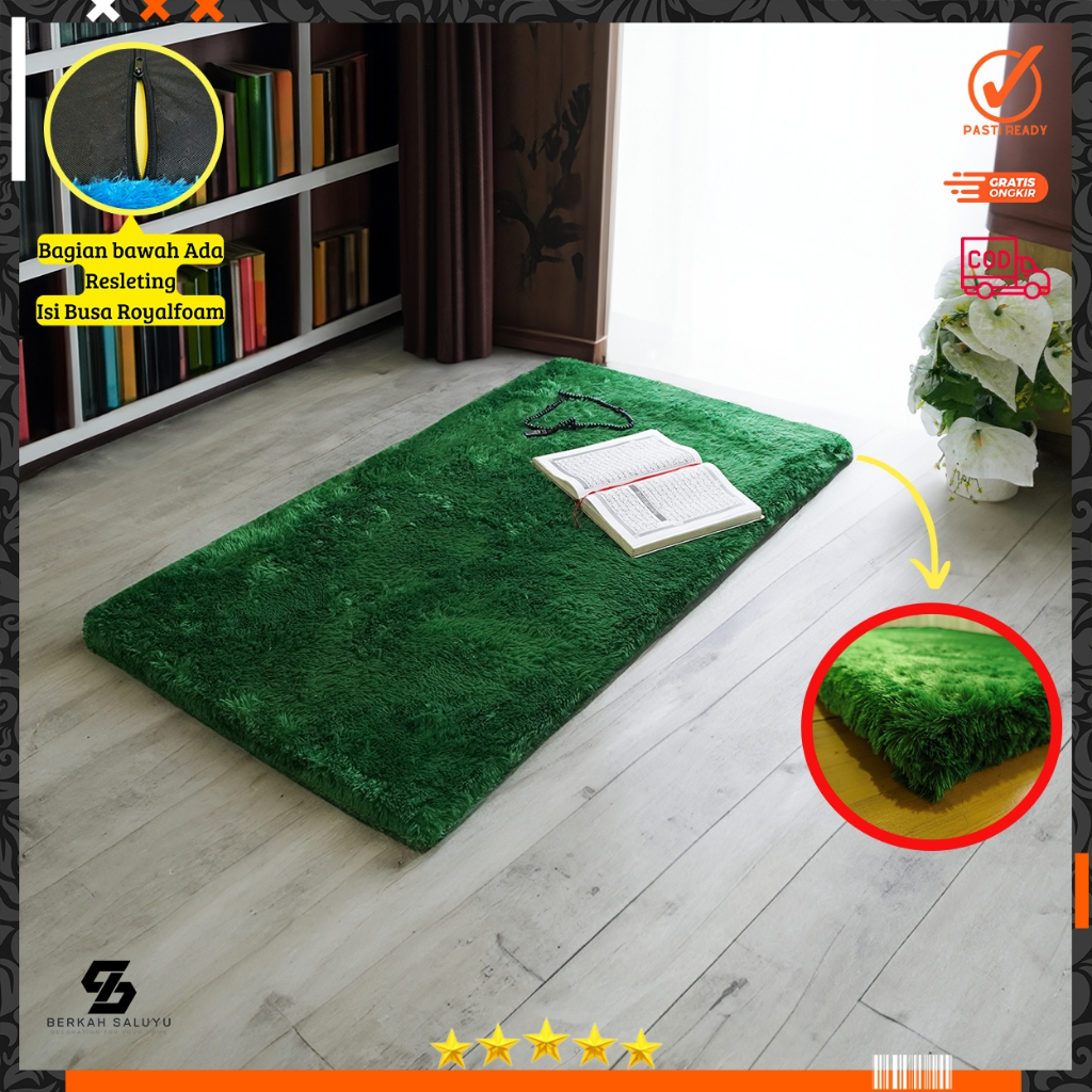 Jual Sajadah bulu rasfur polos ukuran 115 cm x 65 cm x 2.5 NON ANTI ...