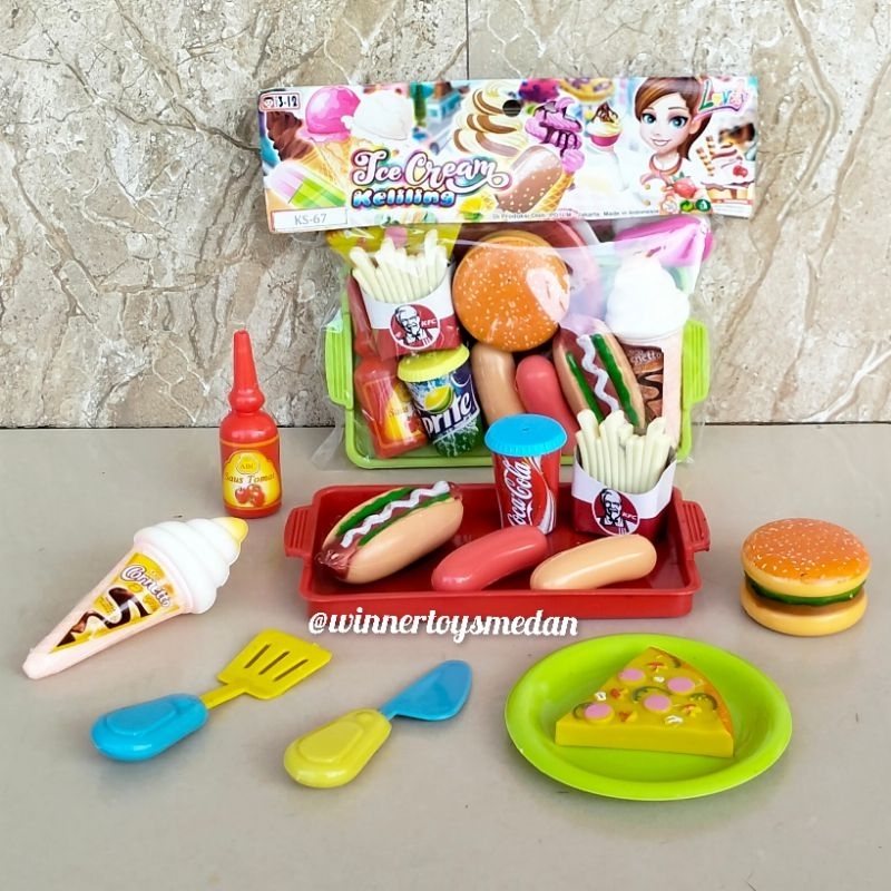 Jual Mainan Masakan KS67 / Food court KS 67 / Mainan Ice cream keliling ...