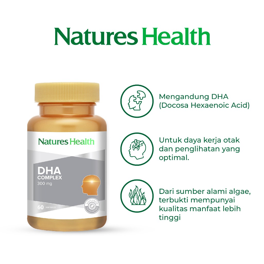 Jual Natures Health DHA Complex 300mg - 60 Softgels | Shopee Indonesia