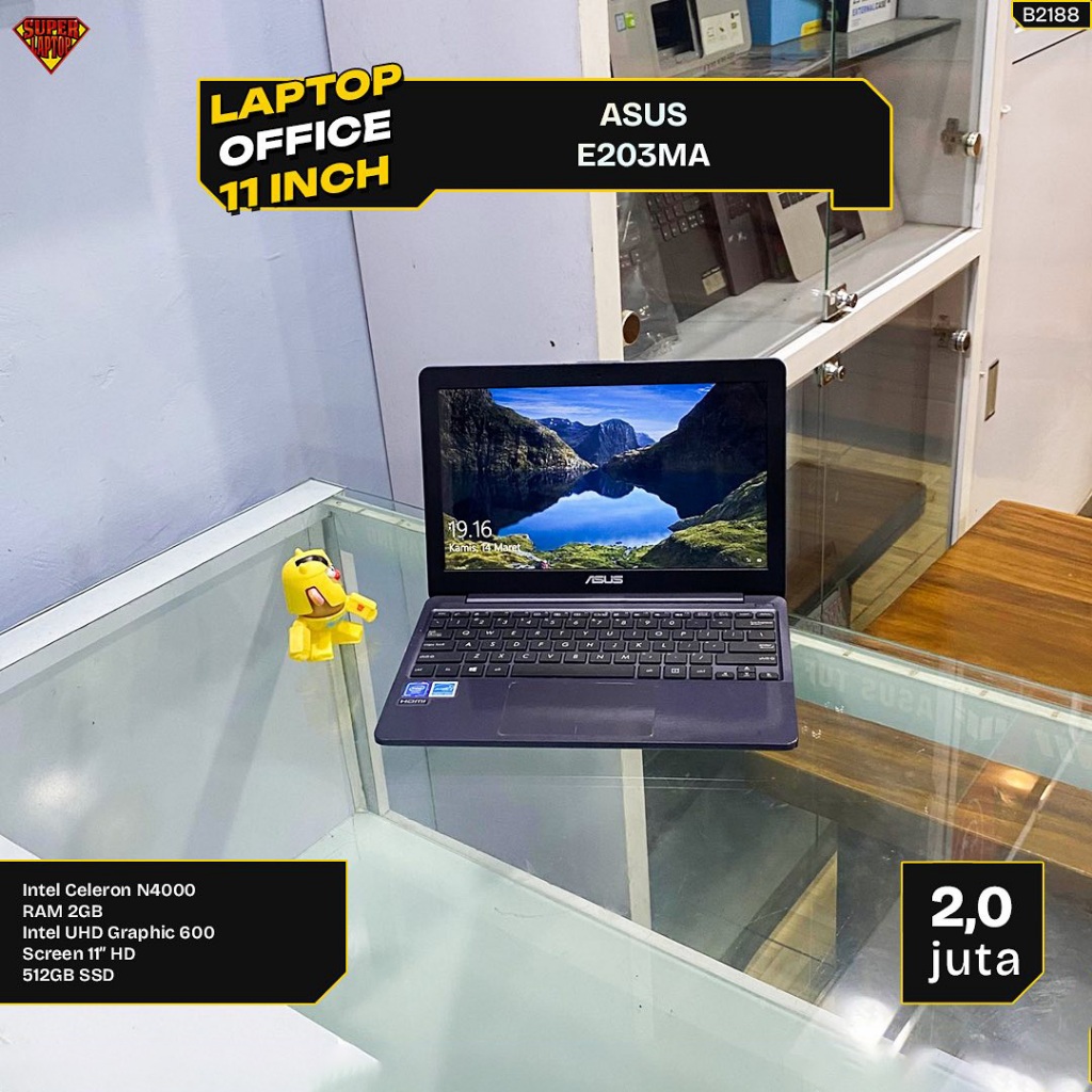 Jual ASUS E203MAH Intel Celeron N4000 RAM 2GB SSD 512GB 11” HD | Shopee ...