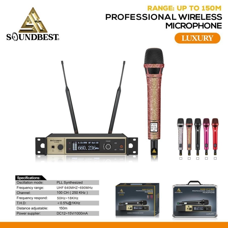 Jual MIC WIRELESS ARTIS SOUNDBEST LUXURY DIAMOND ORIGINAL PROFESIONAL ...