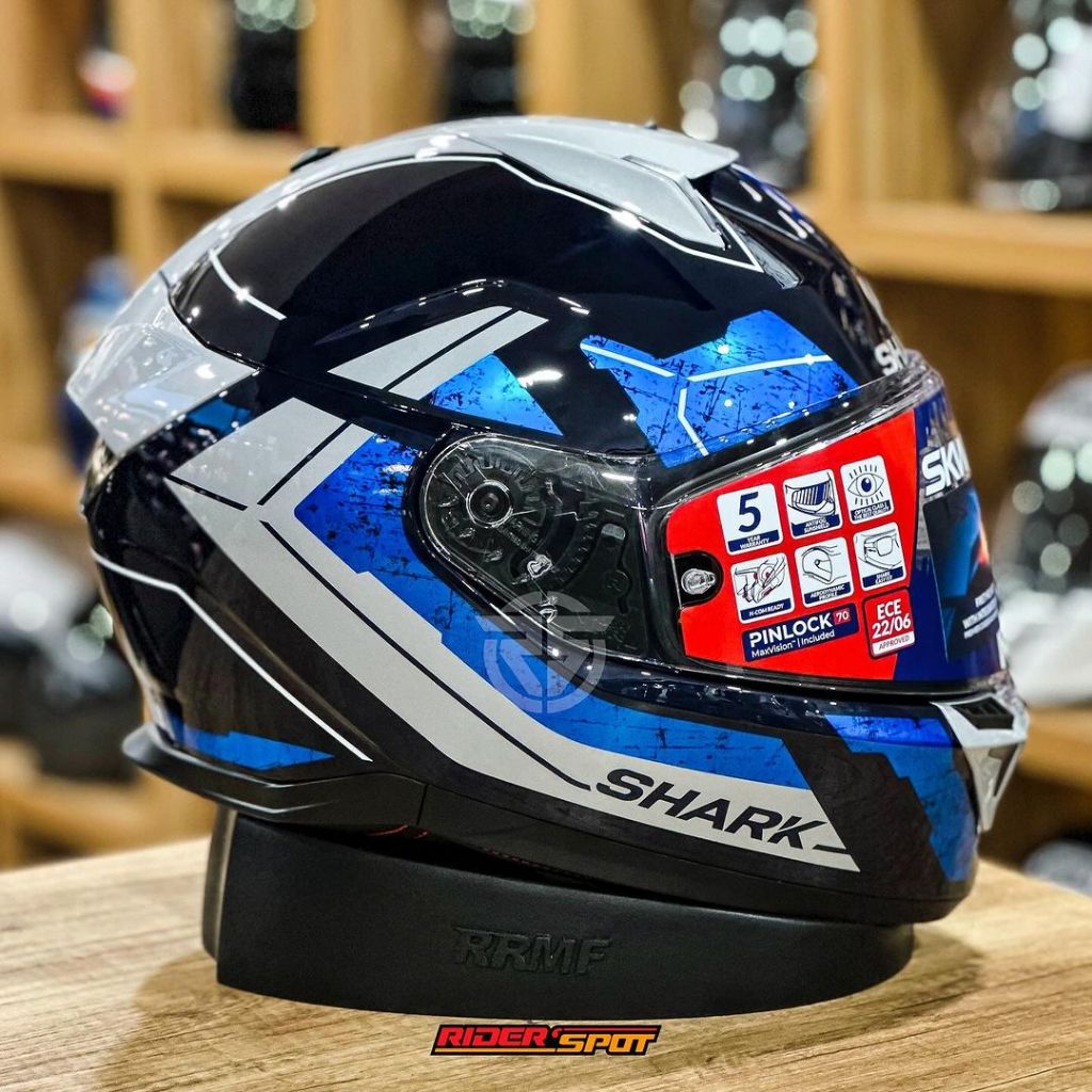 Jual Helm Motor SHARK SKWAL i3 Rhad Blue Full Face Helmet Original