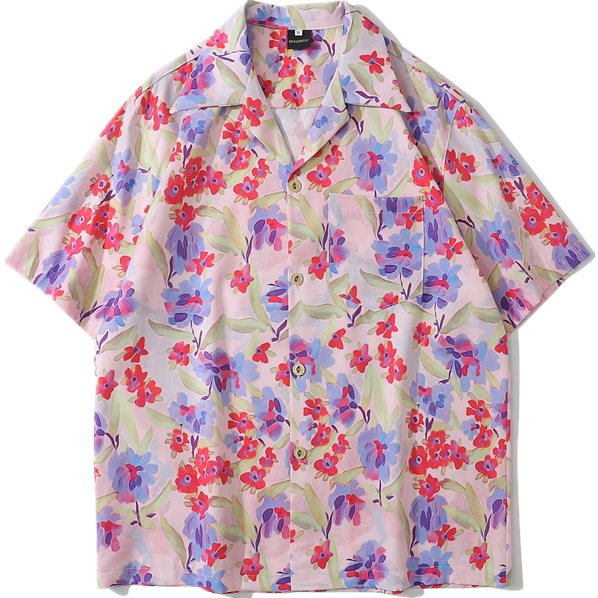 Hot Balloons Clouds Men's Shirt Button Down Short Sleeve Hawaiian Shirts Top For Beach Business Casual
