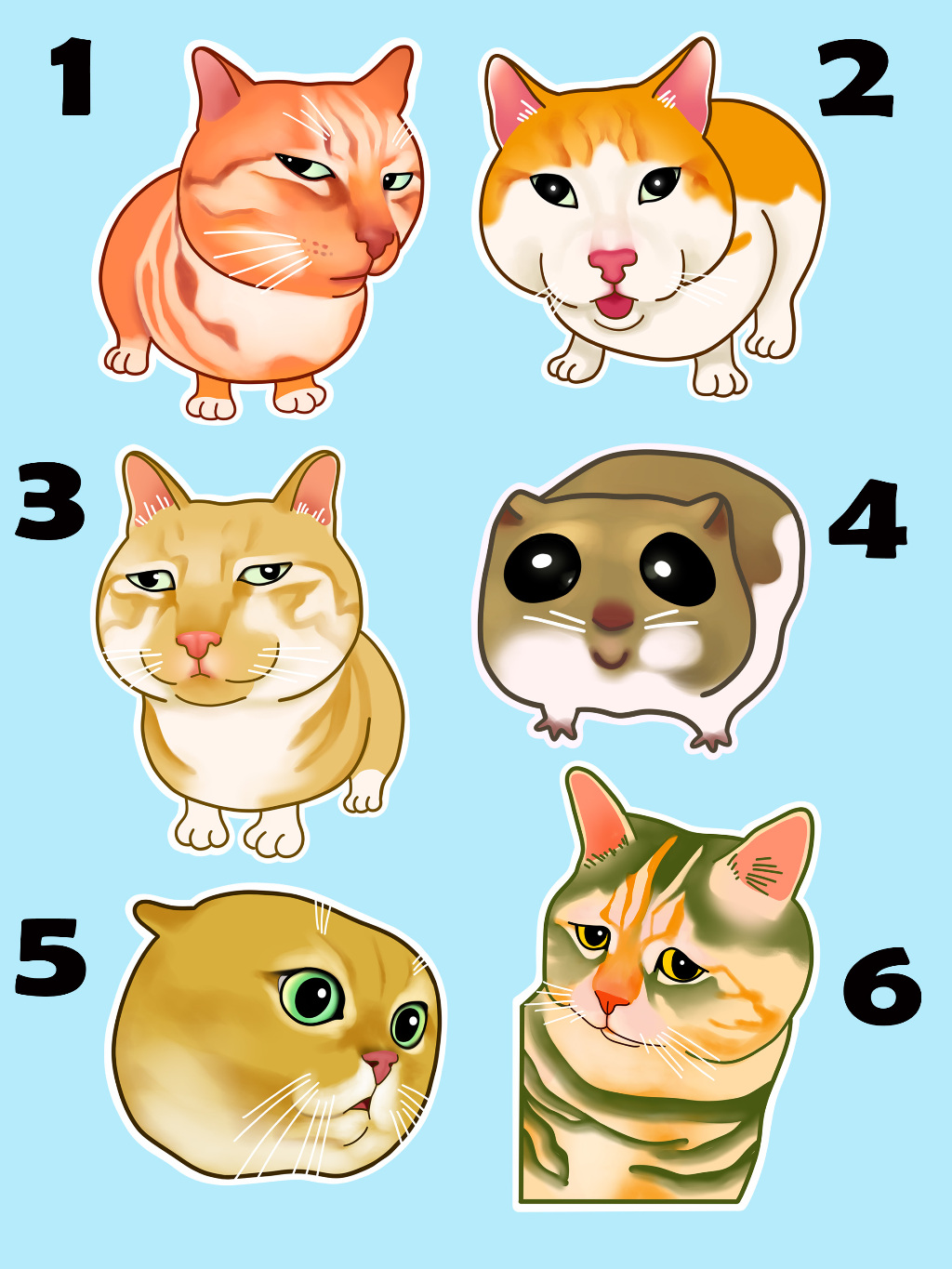 Jual Stiker Kucing Lucu Part 4 Cat Sticker Meme Laminasi Glitter Mr