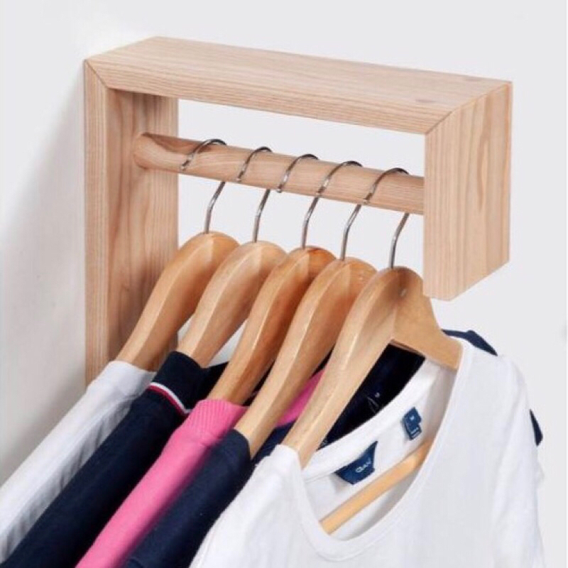 Jual ladder hanger gantungan baju kayu aesthetic / gantungan baju kayu ...