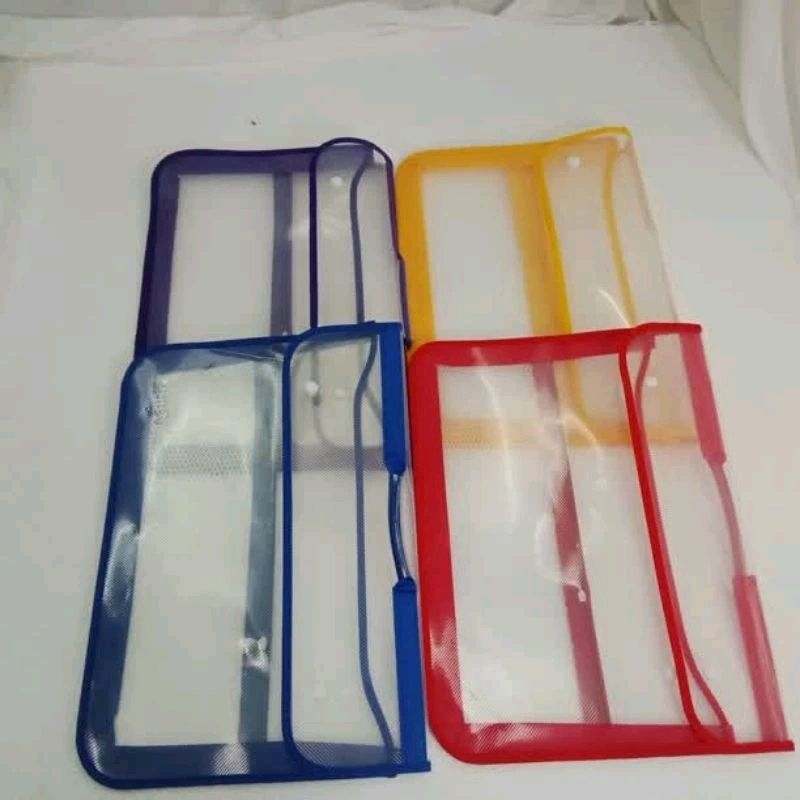 Jual (1 pcs) map school bag jala kancing 2/ school bag tranparan/ map ...