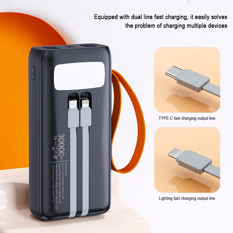 GROTIC Powerbank Fast Charging 22.5W Seven Output Dual Input 30000mAh BY020