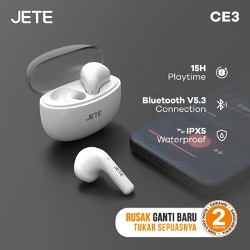 TWS True Wireless Stereo JETE CE3 Bluetooth 5.3 IPX 5 Garansi 2 Tahun