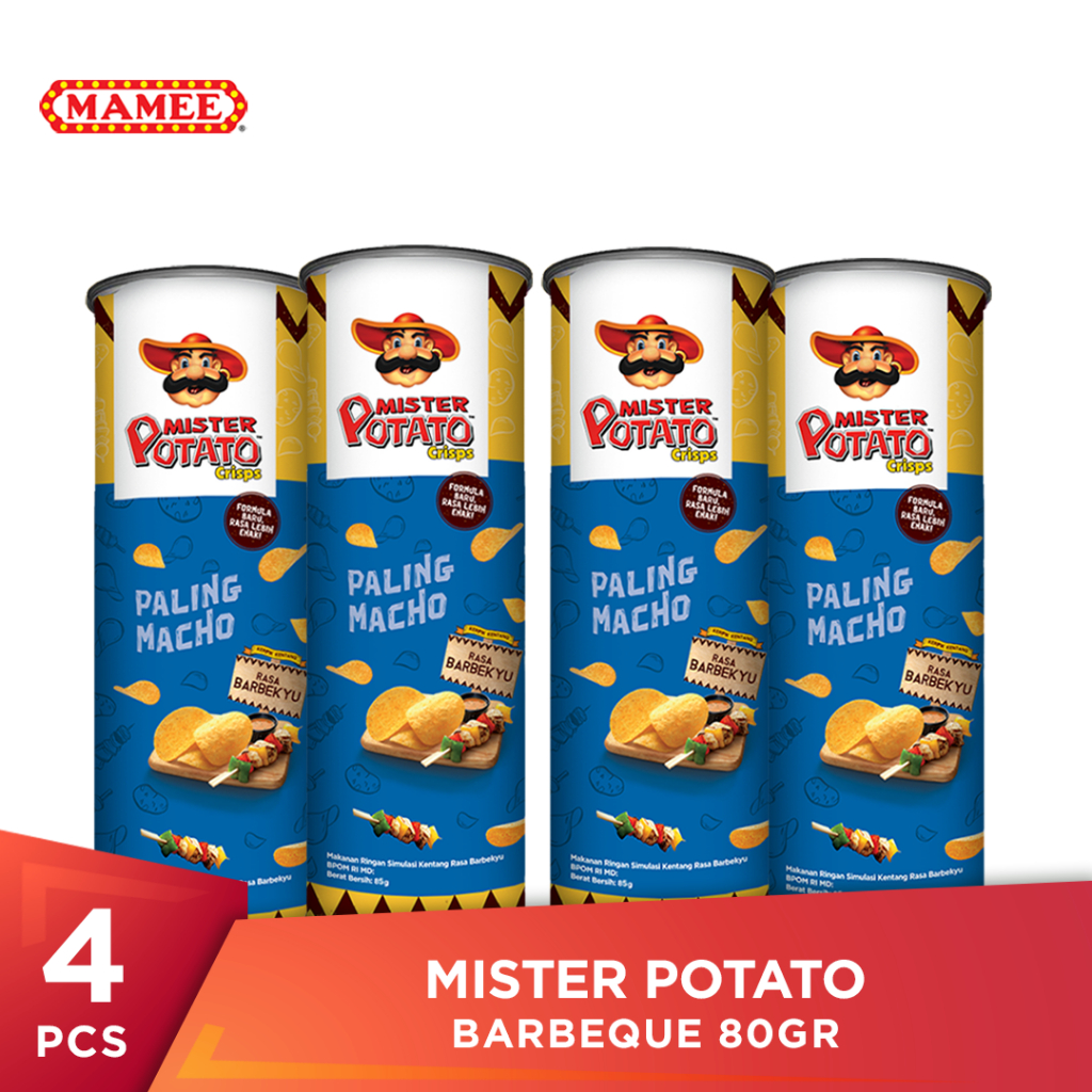 Jual Mister Potato Crisps Barbeque 80gr 4 Pcs New Shopee Indonesia