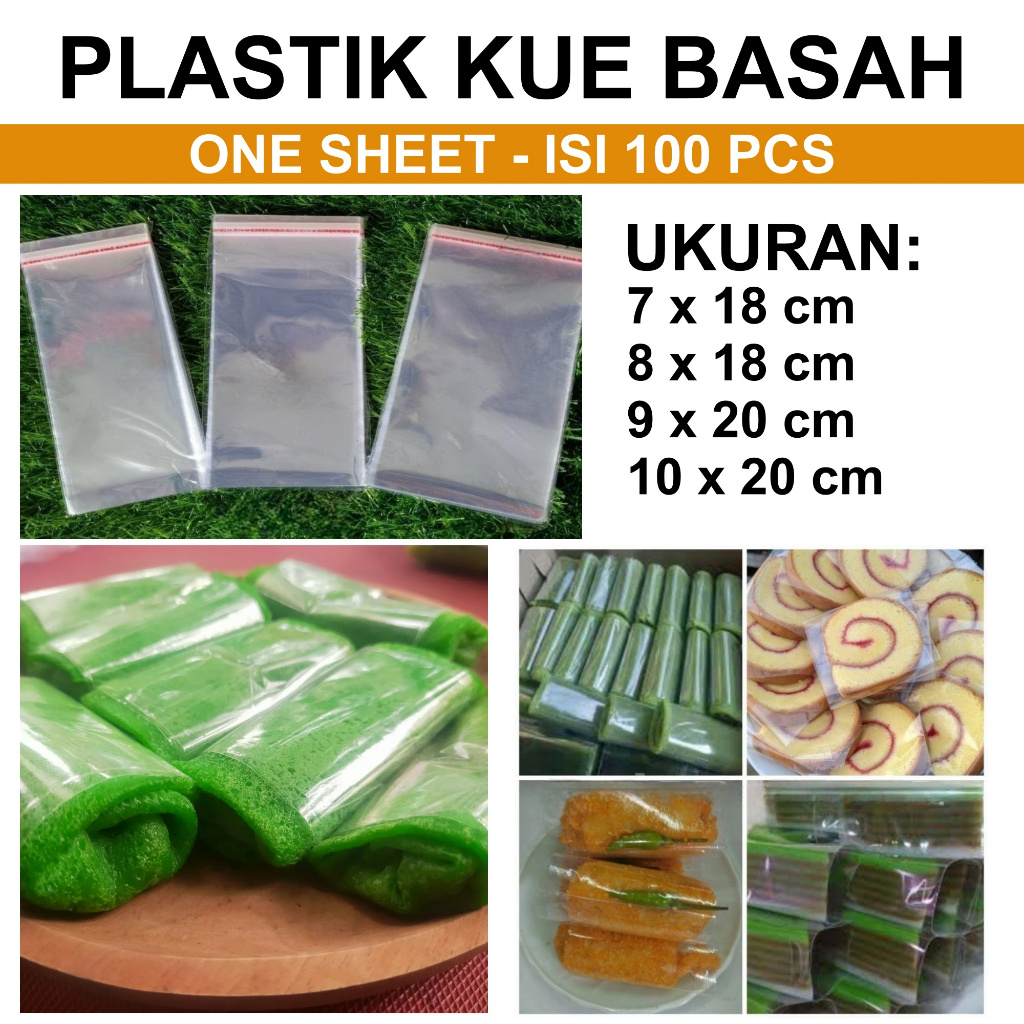 Jual Aigootan Plastik Kue Basah 100 Pcs Plastic Risol Risoles Dadar Gulung Lemper Opp 6904