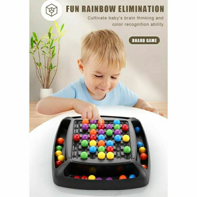 Jual Mainan edukasi anak board game rainbow ball mencocokan warna ...