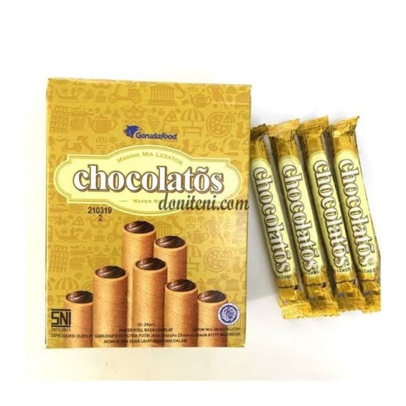 Jual Chocolatos Wafer Rools (1 Box Isi 24 Pcs) | Shopee Indonesia