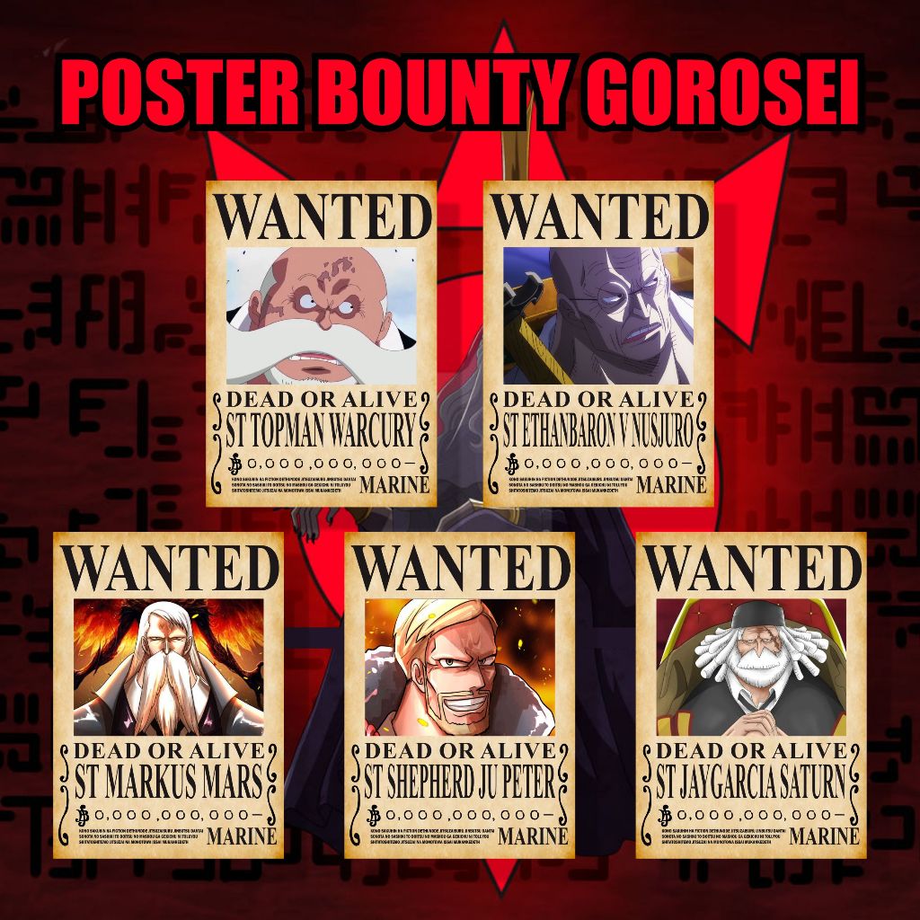 Jual Poster Bounty Anime Manga One Piece Gorosei 