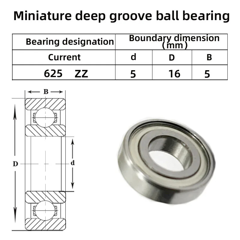 Jual Ball Bearing 625ZZ 625Z Deep Groove 625 ZZ 5mm x 16mm x 5mm ...
