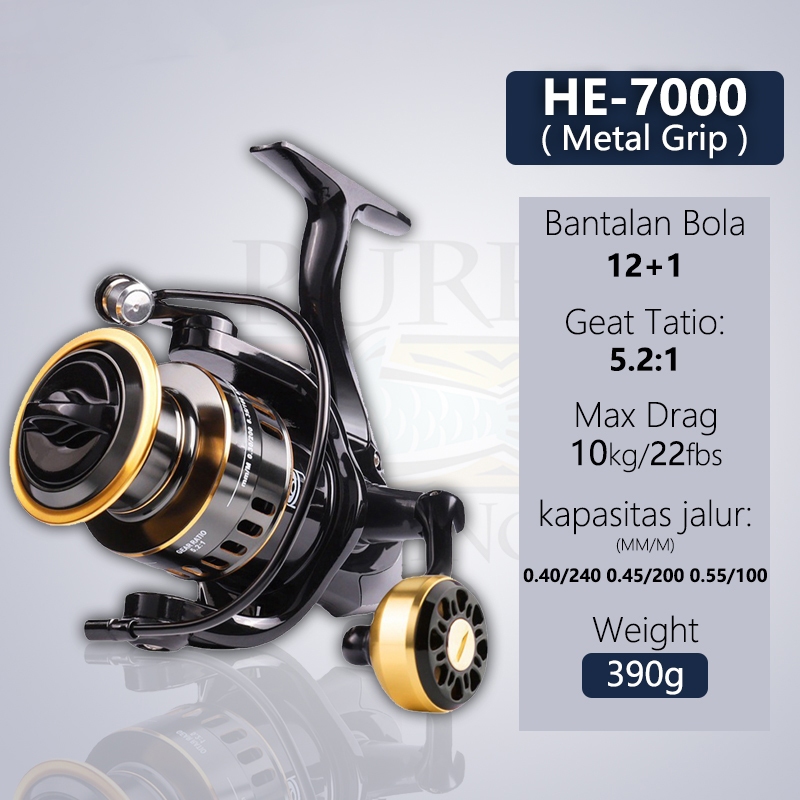 Jual 【COD】reel Pancing Asli Besi Fishing Reel 10kg HE1000 7000 Reel ...