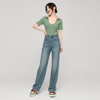 Denim Celana Jeans Biru Panjang Basic Premium Celana Lepis Wanita Celana Wanita Kulot Highwaist Kualitas Import Korea Style Celana Cewek Boyfriend Jeans Baggy Jeans Loose