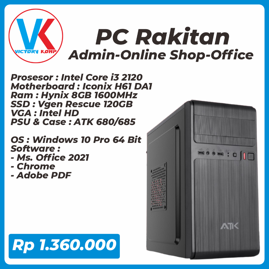 Jual PC Rakitan Intel Core i3 3240 Admin Online Shop Office Sekolah ...