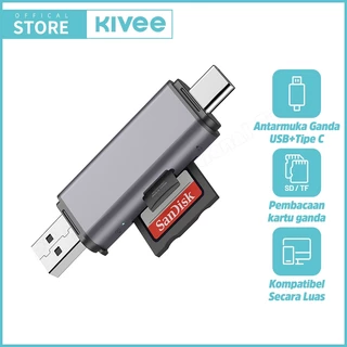 (HOT)KIVEE Card Reader Type C Dan USB 3.0 2-in-2 High-Speed KV-UK30 OTG For TF Memory Card & SD Card