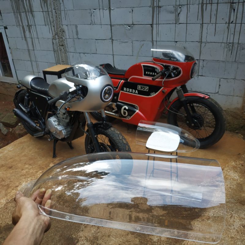 Jual WINDSHIELD | VISOR | CAFE RACER SUDAH TERMASUK BOX PENGAMAN KAYU ...