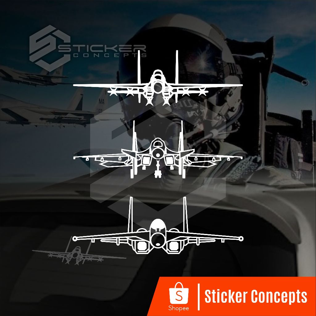 Jual Stiker Pesawat tempur untuk mobil kaca belakang | sticker cutting ...