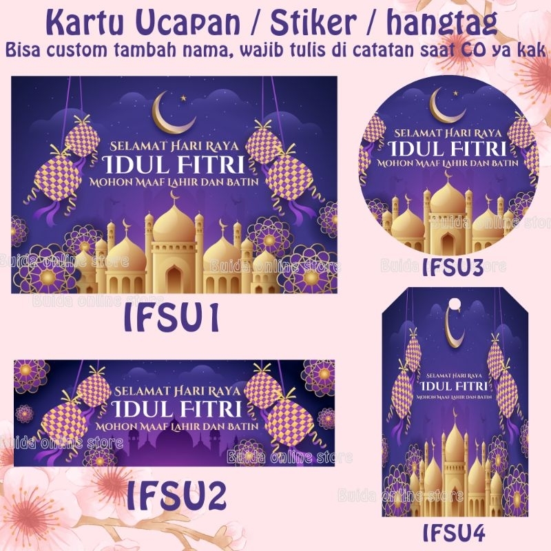 Jual Kartu Ucapan Stiker Hangtag Selamat Hari Raya Idul Fitri Label ...