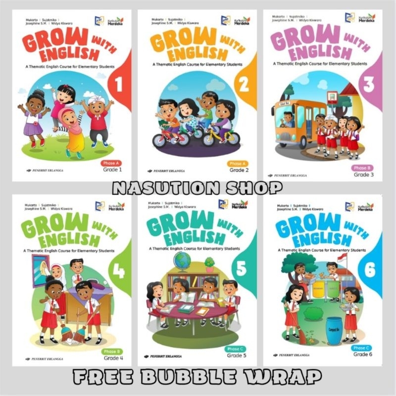 Jual Buku Grow With English Kelas 1 2 3 4 5 6 SD Erlangga Kurikulum ...