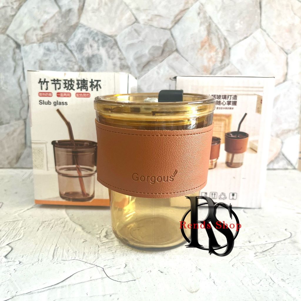 Jual Souvenir Botol / Gelas Kaca Gorgous AESTHETIC + Sedotan Box Pabrik ...
