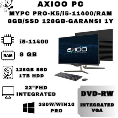 Jual AXIOO PC MYPC PRO K5/8S1H9-22 (BLACK) | Shopee Indonesia