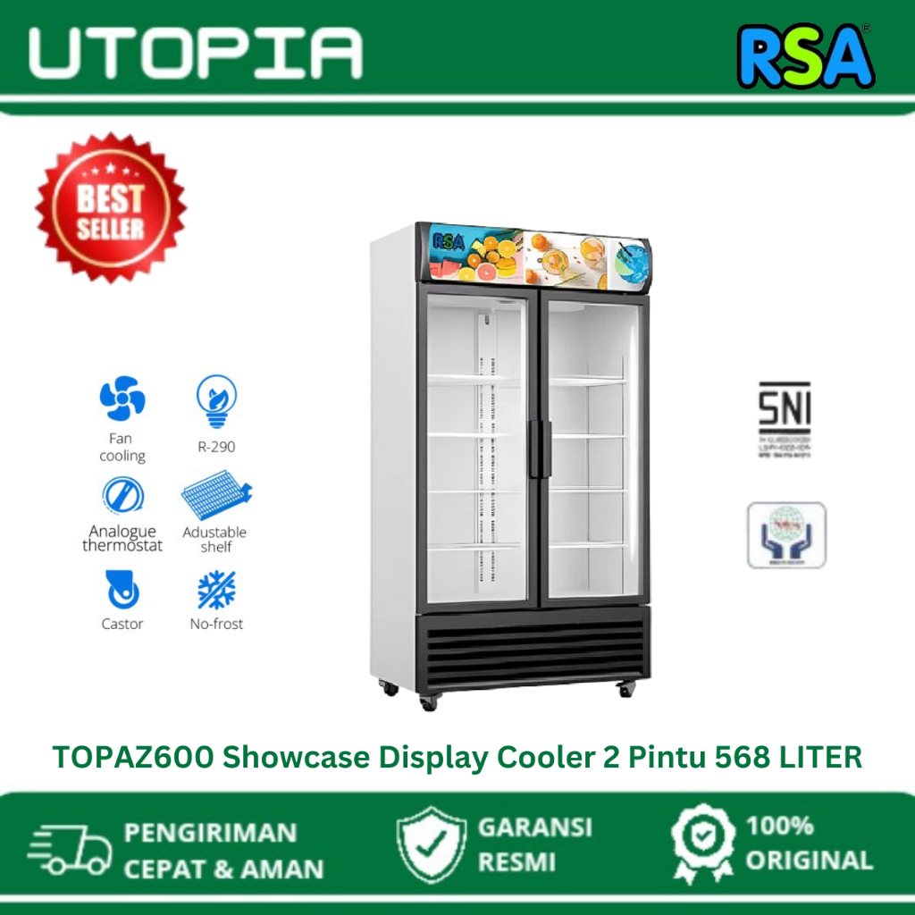 Jual RSA Showcase Display Cooler 2 Pintu TOPAZ600 / TOPAZ-600 568L ...