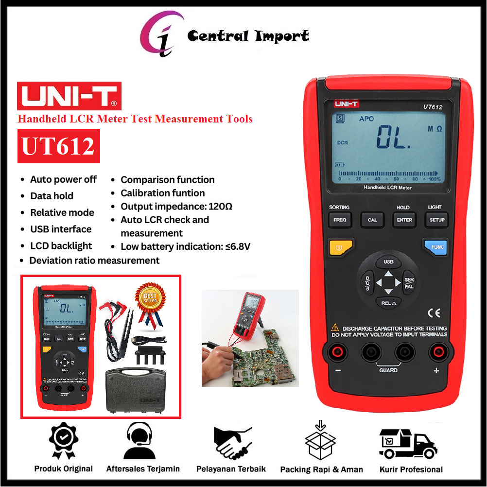 Jual UNI-T UT612 Handheld LCR Meter Test Measurement Tools Meteran LCR ...