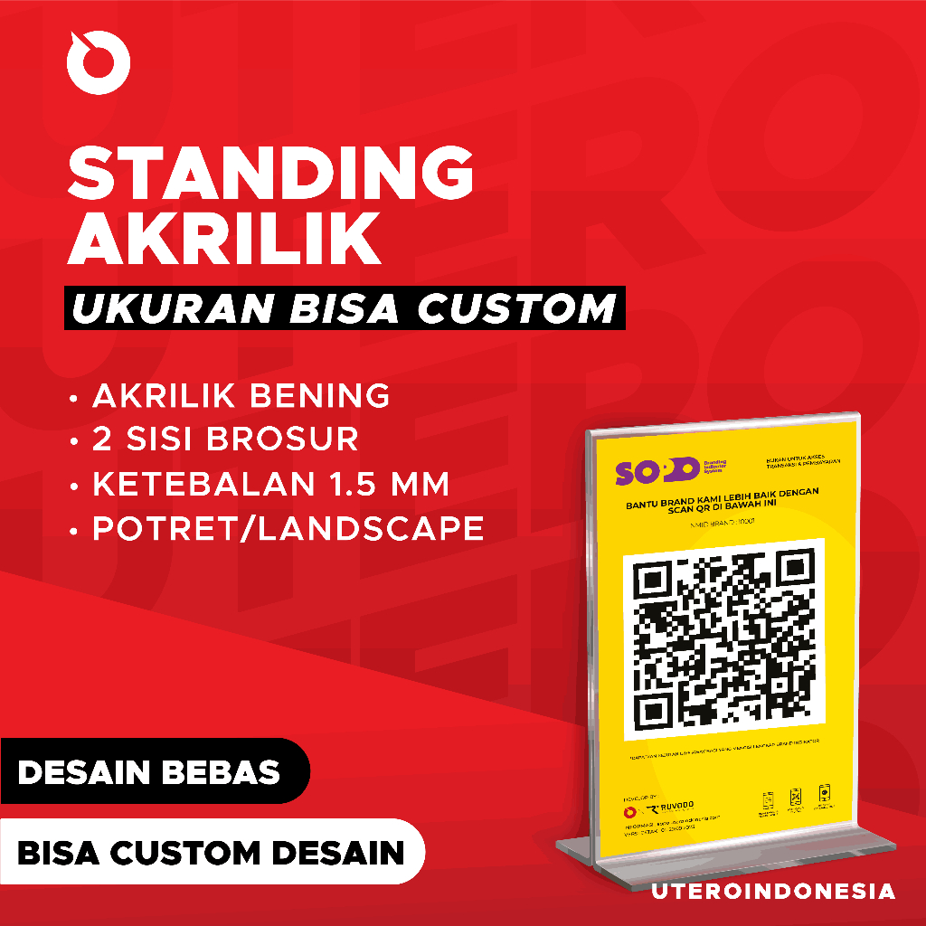 Jual STANDING AKRILIK CUSTOM QRIS BROSUR Shopee Indonesia