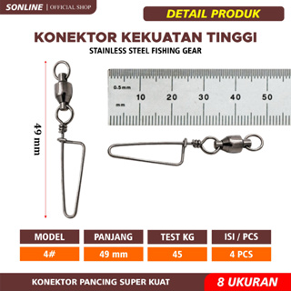 Jual SONLINE ZXBZ Konektor Kili-kili Pancing Rolling Swivel Bahan Stainless  Steel Fishing Gear