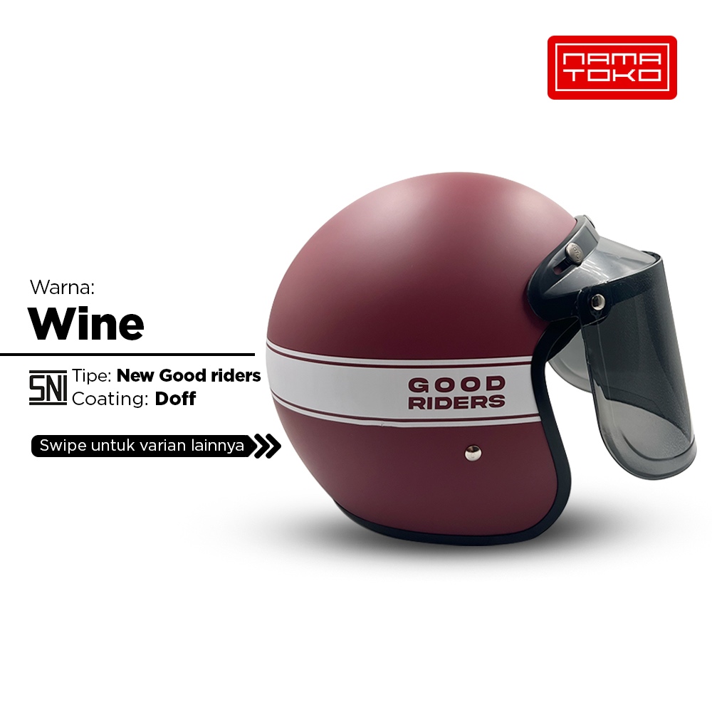 Jual Namatoko - Helm Bogo Classic New Good Riders Mid Reguler / Helm ...