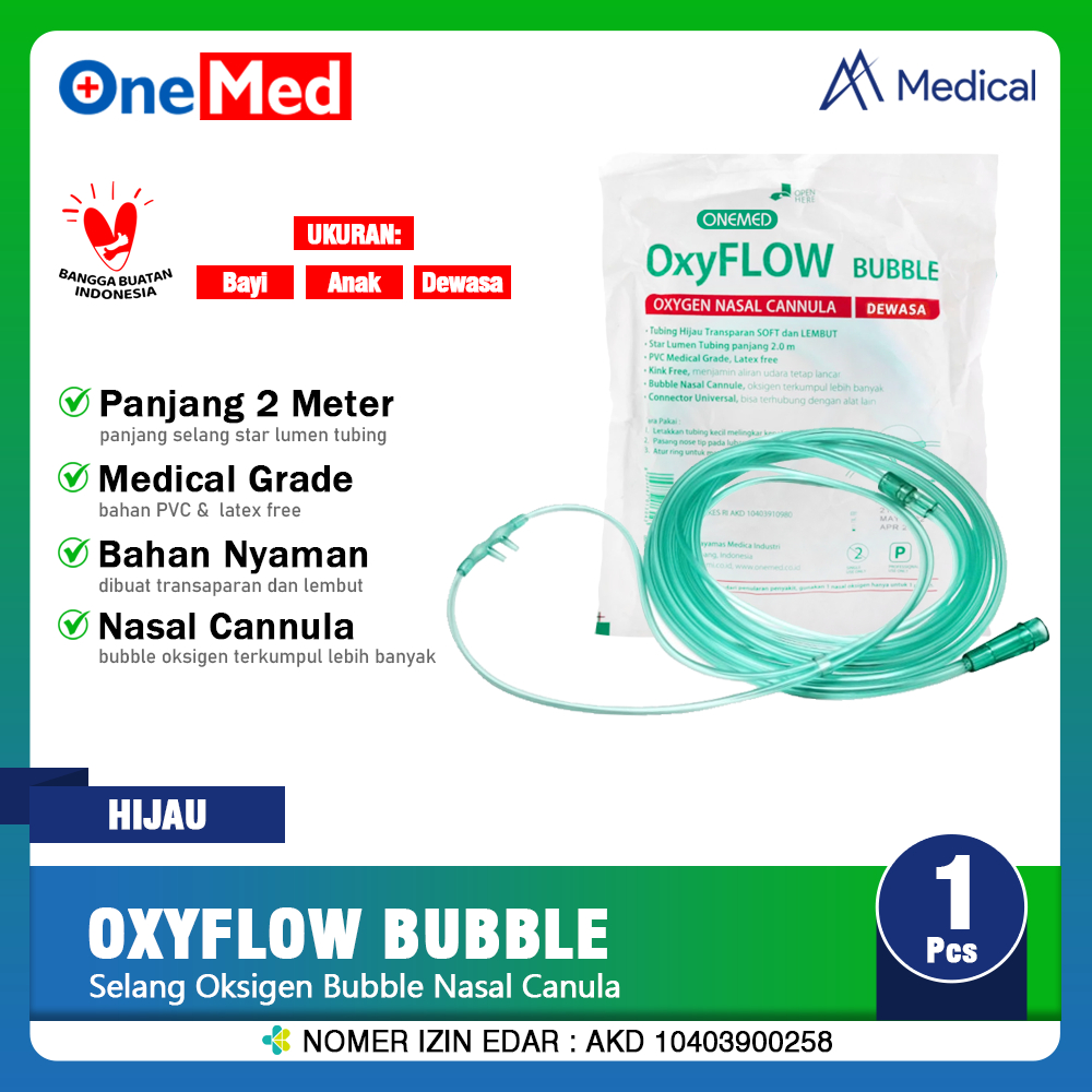 Jual ONEMED Nasal Oxygen Cannula Selang Oksigen Hidung Dewasa Anak Bayi ...