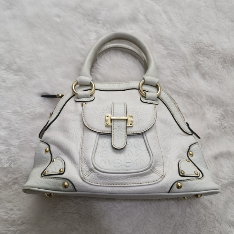 Jual Tas pesta tenteng alma small kulit asli Esquire Putih | Shopee ...