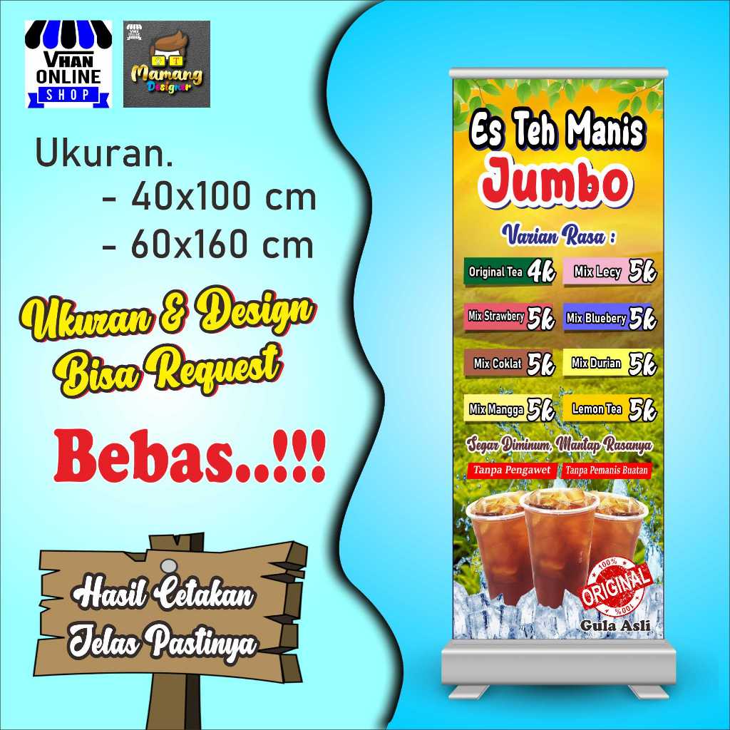 Jual Spanduk, Banner, Mmt Es Teh Manis Jumbo, Dengan Request Varian ...