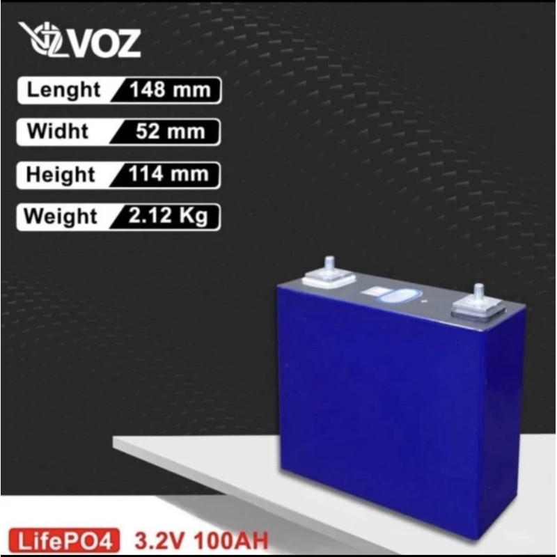 Jual VOZ Baterai LiFePO4 Lithium Prismatic 3.2V 100 Ah | VOZ Battery ...