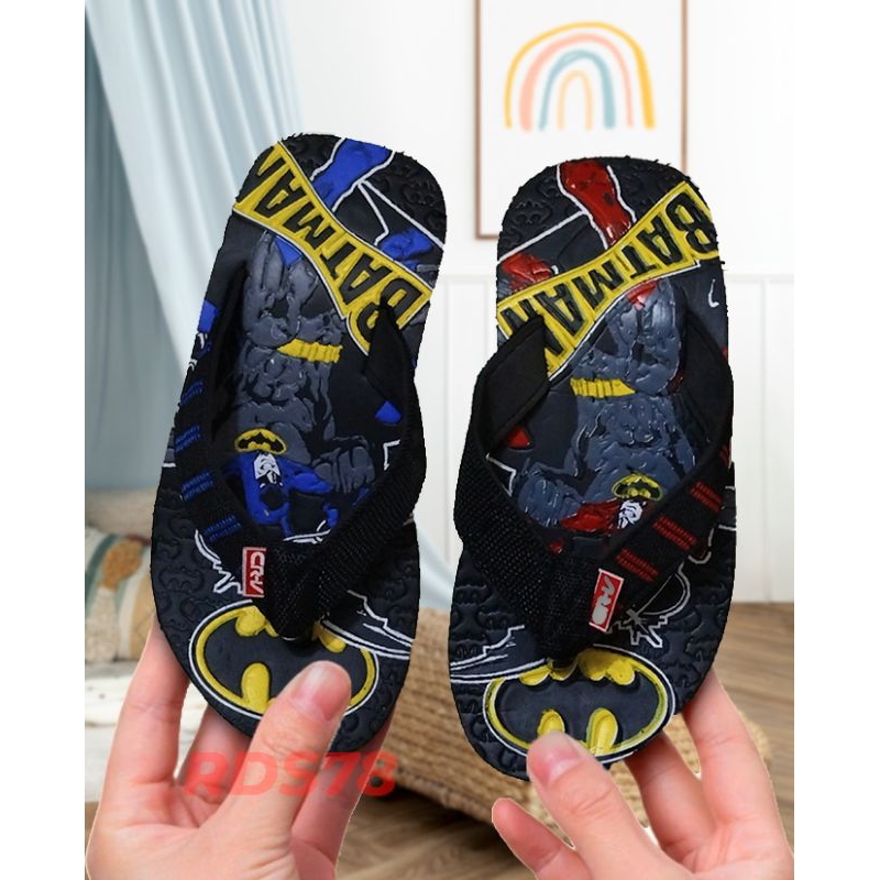 Jual Sandal Anak Motif Batman Sendal Jepit anak Batman super YY