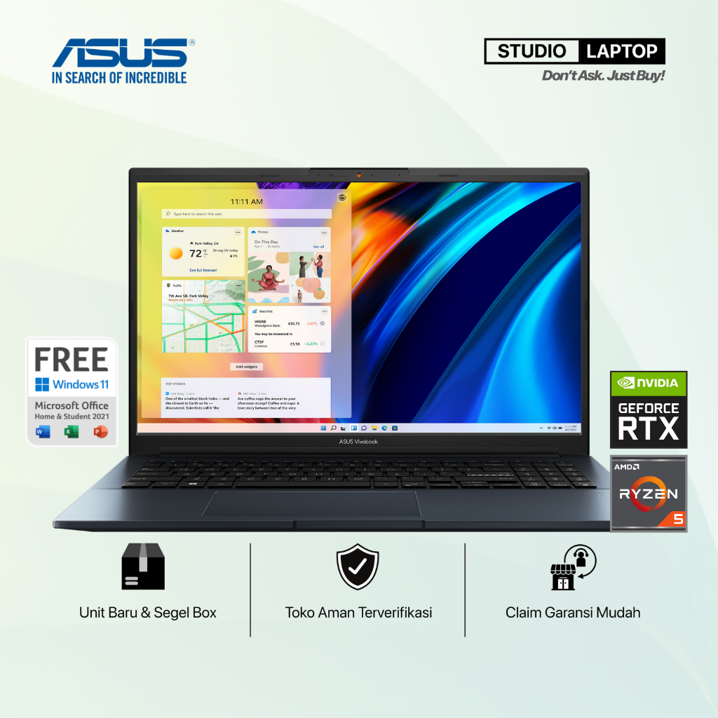 Jual ASUS VivoBook Pro 15 M6500QC Ryzen 5 5600H [ 16GB 512GB - RTX3050 ...