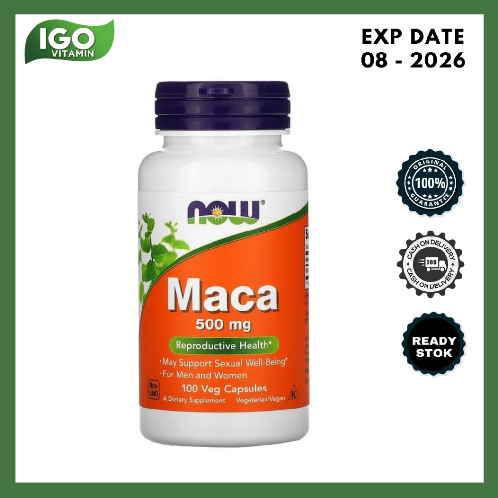 Jual Now Foods Maca 500 Mg 100 Capsules Reproductive Health For ...