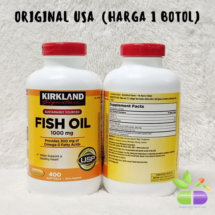 Jual Kirkland omega 3 fish oil 1000 mg (400 softgel) Shopee Indonesia