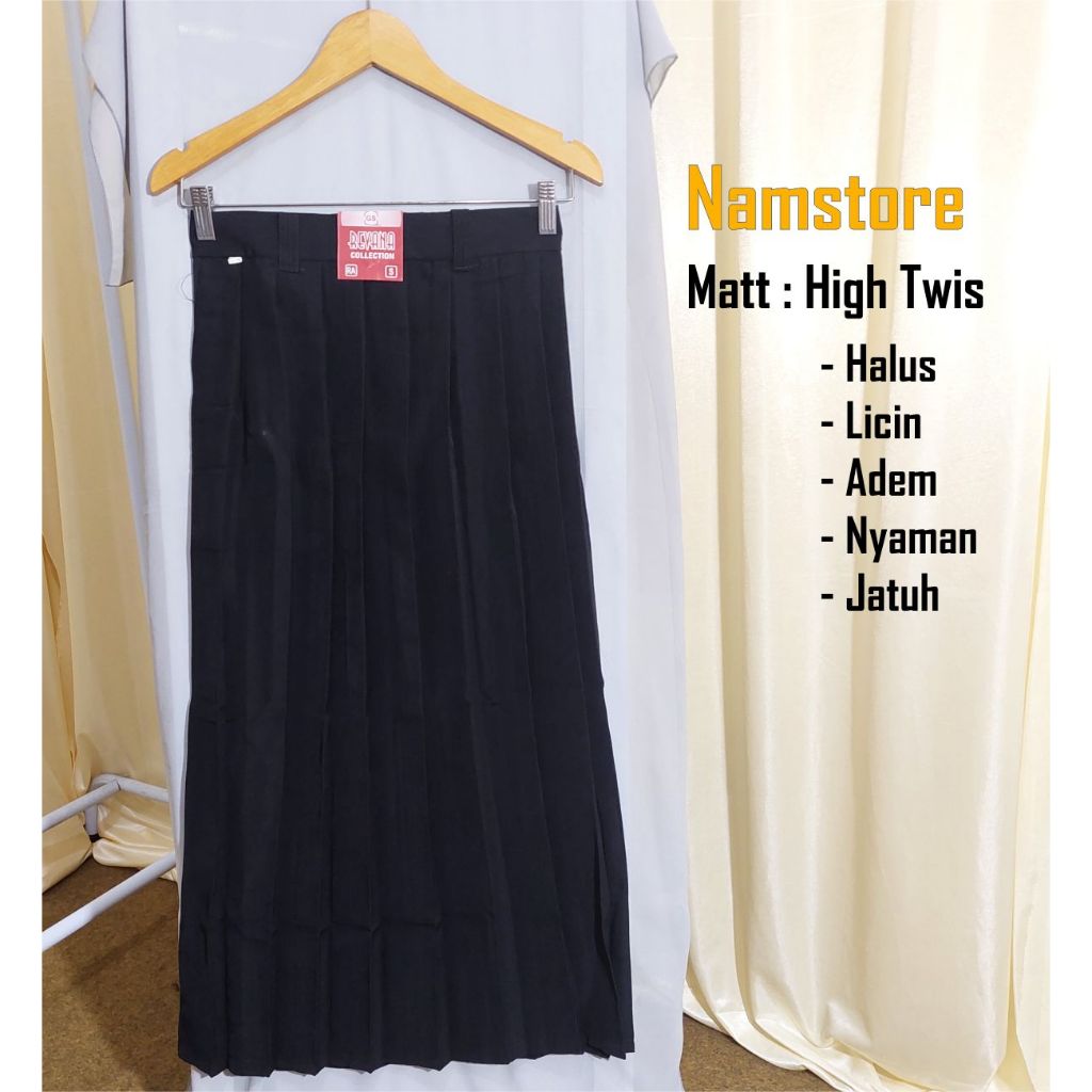 Jual Rok Panjang Hitam Madrasah Model Rempel Atas (RA / Full) Seragam ...