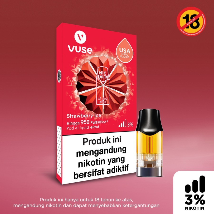 Jual VUSE POD RASA STRAWBERRY ICE- VUSE EPOD CATRIDGE VAPE STROBERRI ...