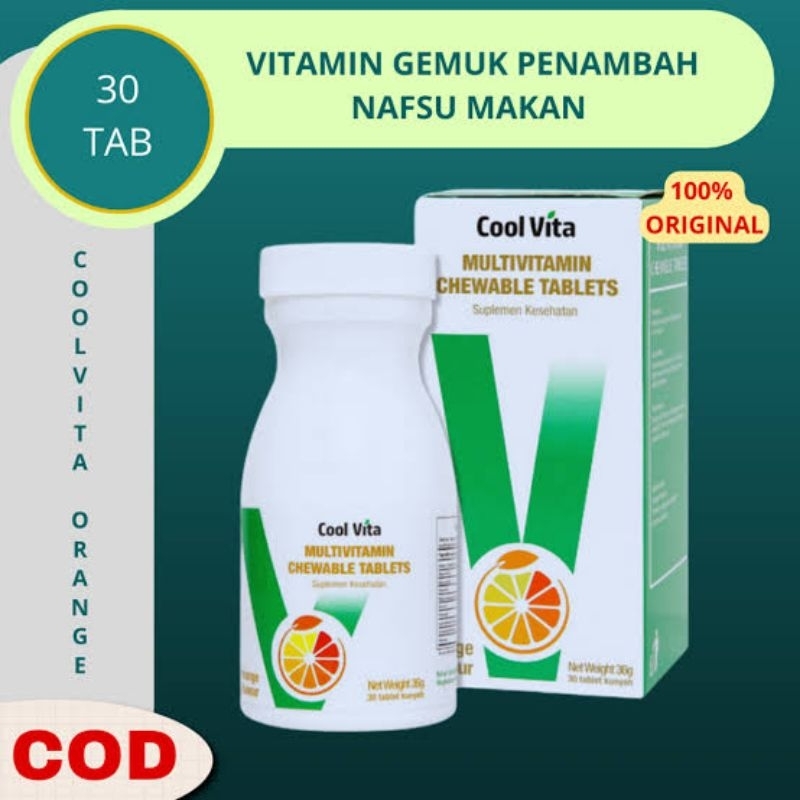 Jual CoolVita MultiVitamin Tablet Kunyah Penggemuk Badan Penambah Nafsu Makan isi 30 Tablet Rasa